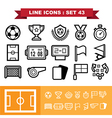 soccer football line icons set 43 vector image vector image