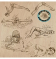 swimming - hand drawn pack vector image