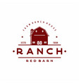 vintage retro barn farm logo design vector image