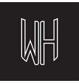 Wh Logo With Circle Rounded Negative Space Design Vector Image