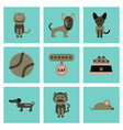 assembly flat icons pets and accessories vector image vector image