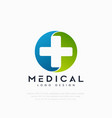 creative medical logo and healthcare concept logo vector image vector image