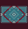 geometric ornament red green beige and cream vector image