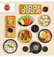 japanese food top view set vector image