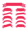 pink ribbon banners set vintage vector image
