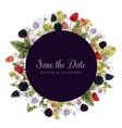 watercolor round berry frame vector image