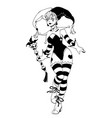 a beautiful joker girl with striped suit vector image vector image