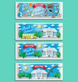 back to school concept poster school bus vector image vector image