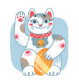 japanese lucky cat maneki neko from japan funny vector image