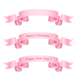 pink ribbons isolated on white background vector image