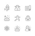 set line icons meditation and yoga vector image