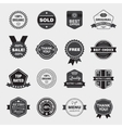 set of black and white retro labels vector image