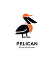simple pelican express and fast delivery courier vector image vector image
