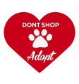 adopt logo dont shop adoption concept vector image