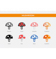 mushroom icon in different style icons vector image vector image