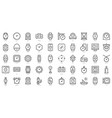 set of thin line watch and clock icons vector image vector image