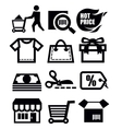shopping icons vector image vector image
