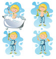 a person doing hygiene vector image