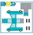 cut and glue a paper car children art game vector image