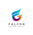 f letter logo for falcon creative falcon logo vector image