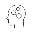 human head with network sign inside linear icon vector image vector image