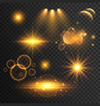 set of transparent lens flare and light effects vector image