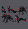 evil mechanical animals bear seal boar robots vector image