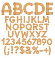 letters numbers signs from wooden boards vector image