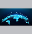 planet map with global social network connections vector image vector image