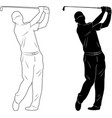 golf player silhouette vector image