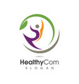 human character logo sign health care vector image