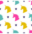 seamless pattern with magical unicorn head vector image vector image