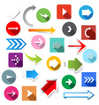 arrow icons set vector image vector image