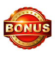 bonus golden label with ribbon vector image