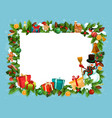 festive frame of spruce for christmas holiday vector image vector image