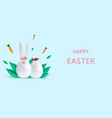 happy easter ceramic figurines of a rabbit vector image