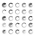 progress loader icons load spinning circle vector image