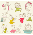 baby girl cute doodles vector image