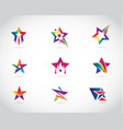 colorful star logo design set vector image vector image