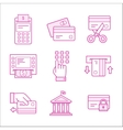 financial security icons linear style vector image
