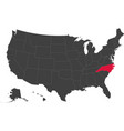 map of usa - north carolina vector image