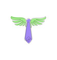 continuous one line drawing fly tie with wings vector image