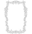 decorative floral frame in baroque style black vector image