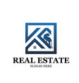 k real estate home building construction logo vector image vector image