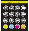 transport buttons over black background vector image vector image