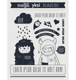 typography with funny character vector image vector image