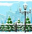 christmas city winter landscape vector image