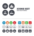 five stars hotel icons travel rest place vector image