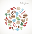 grilling icons vector image vector image