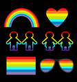 rainbow glasses heart sunglasses flag girl boy vector image vector image